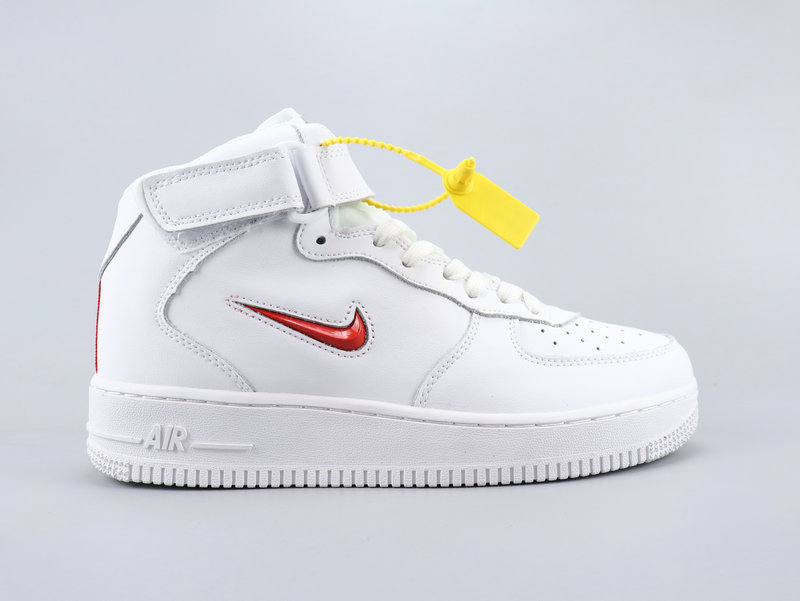 2020 Men Nike Air Force 1 Mid Retro PRM QS White Red Shoes